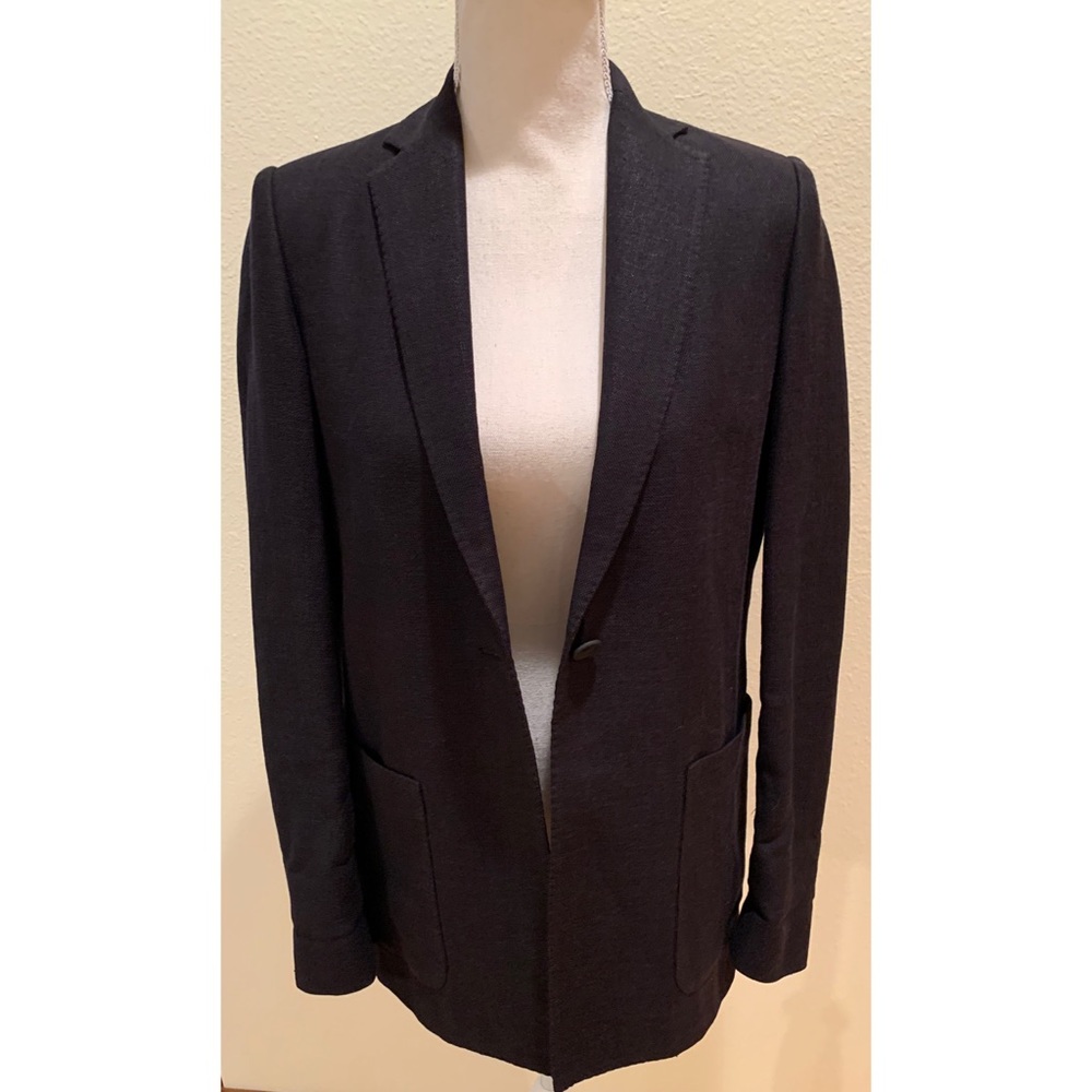 Lyn Devon Black Oversized One Button Blazer,Size 2